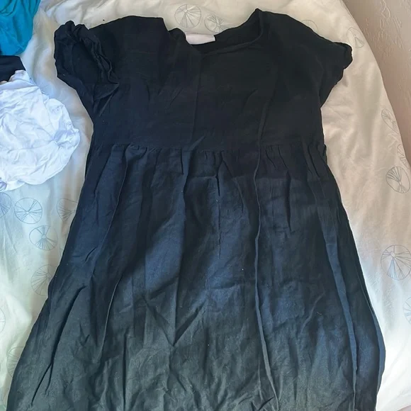 Urban outfitters urban renewal black linen babydoll swing dress